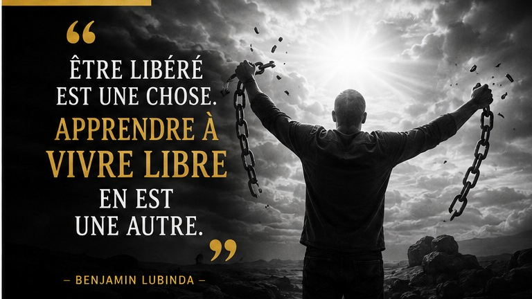 Être libéré est une chose. Apprendre à vivre libre en est une autre. — Benjamin Lubinda